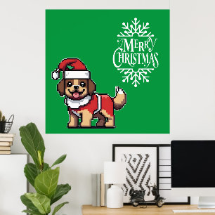 Vi önskar dig en god jul med söt hund poster