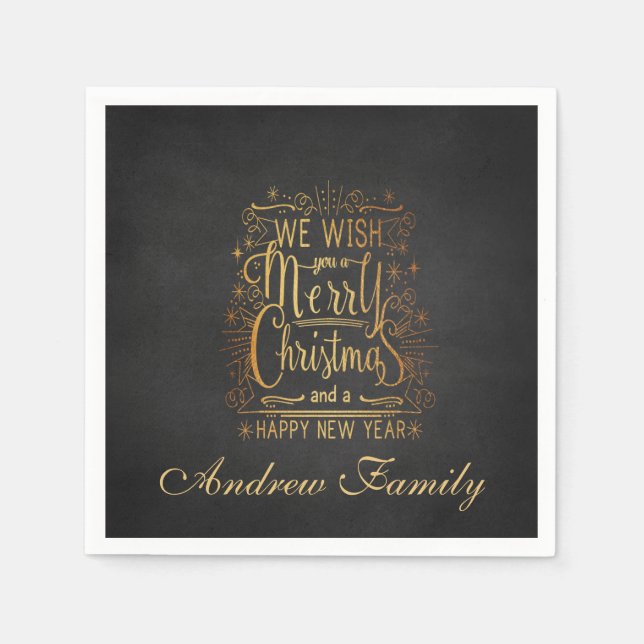 Vi önskar dig en God jul personlig Napkin Pappersservett (Framsidan)