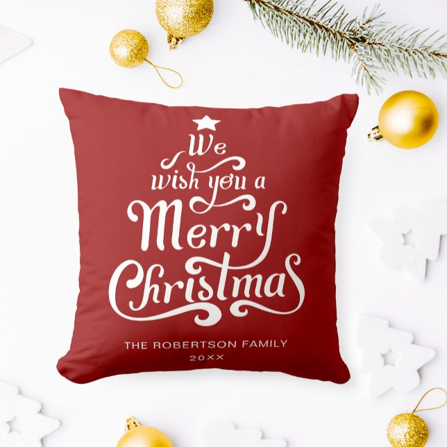 Vi önskar dig en God jul personlig Red Kudde (Skapare uppladdad)