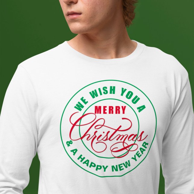 Vi önskar dig en God jul Red and Grönt T Shirt (Skapare uppladdad)