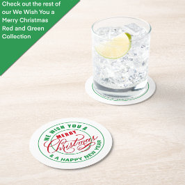 Vi önskar dig en God jul Red and Grönt Underlägg Papper Rund