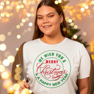 Vi önskar dig en God jul Red och GreenT-Shirt T Shirt