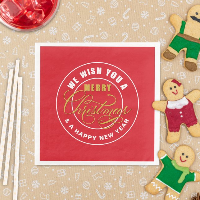 Vi önskar dig en God jul Red Pappersservett (Skapare uppladdad)