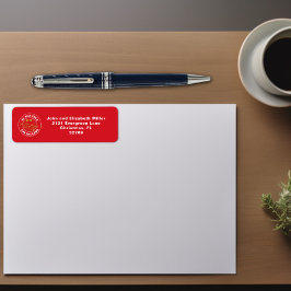 Vi önskar dig en God jul Red Returadress Etikett