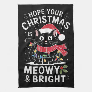 Vi Önskar Dig En Mysig Och Ljus Jul Katt Jul Kökshandduk