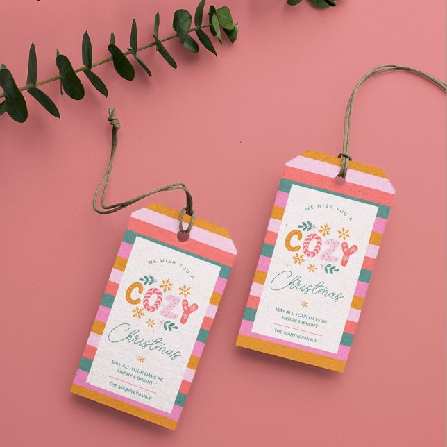 Vi önskar dig en Mysigt julklapp i Rand Presentetikett (Skapare uppladdad)