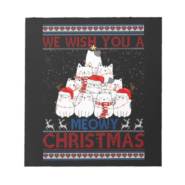 Vi önskar dig en trevlig kattjul, jättebra sötare anteckningsblock (Framsida)