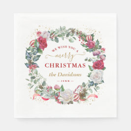 Vi önskar dig ett andningsMonogram för God jul Pappersservett