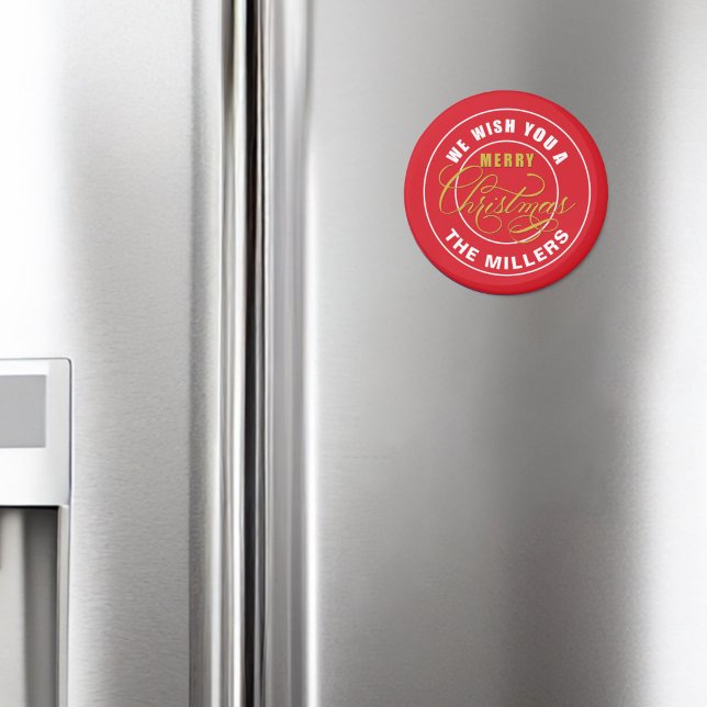 Vi önskar dig ett eget namn på God jul Red Magnet (Skapare uppladdad)