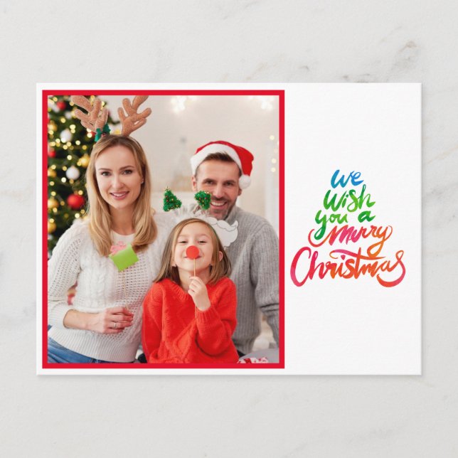 Vi önskar dig ett fotoskript i God jul Vykort (Framsida)