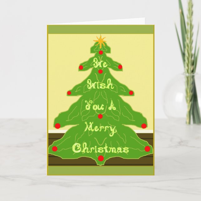 Vi önskar dig God jul Fabric Font Träd Room Helgkort (Framsida)