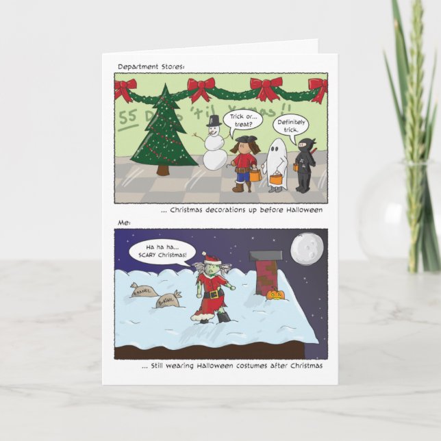 Vi önskar dig läskig jul helgkort (Framsida)