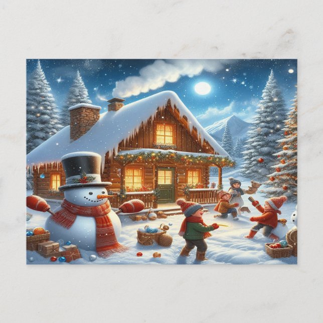 Vi önskar en god jul - O22 Inbjudan Vykort (Framsida)