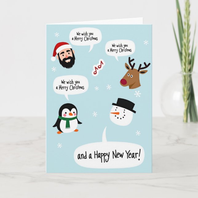 Vi önskar er en glad jul-kort kort (Framsida)