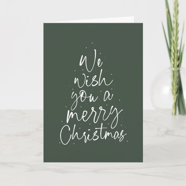 Vi önskar er en glad jul kul grön helgkort (Framsida)