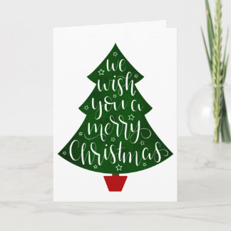 Vi önskar er en God jul Calligraphy Träd Helgkort