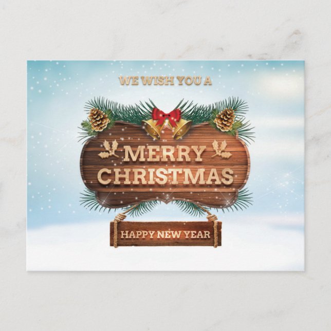 Vi önskar er en god jul gott nytt år vykort (Framsida)