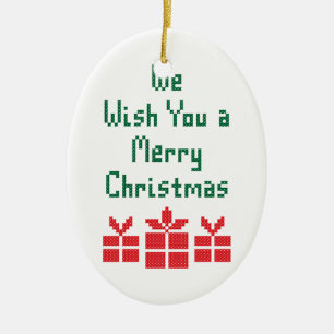 Vi önskar er en God jul Julgransprydnad Keramik