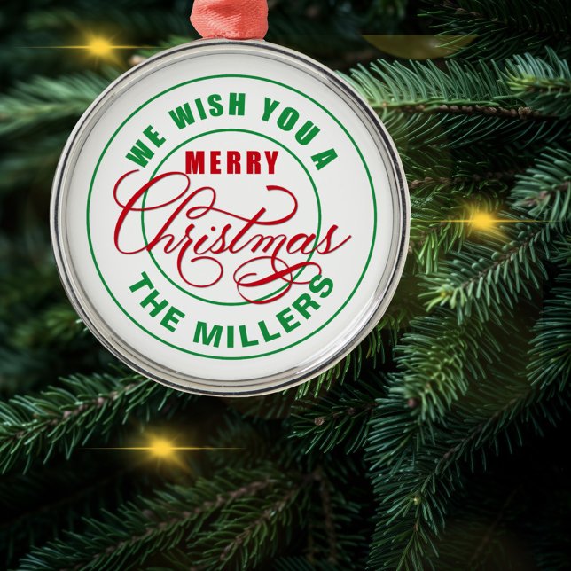 Vi önskar er en God jul Julgransprydnad Metall (Skapare uppladdad)