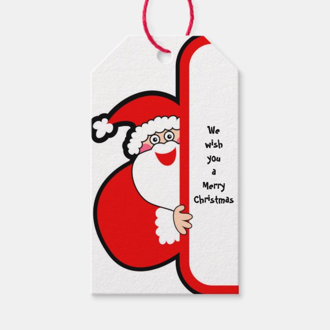 Vi önskar er en God jul, jultomte Märkre Presentetikett (Framsidan)