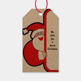 Vi önskar er en God jul, jultomte Märkre Presentetikett