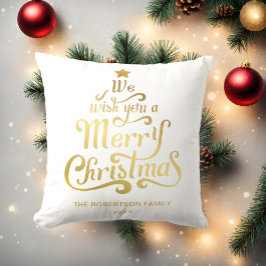 Vi önskar er en God jul personlig Guld Kudde