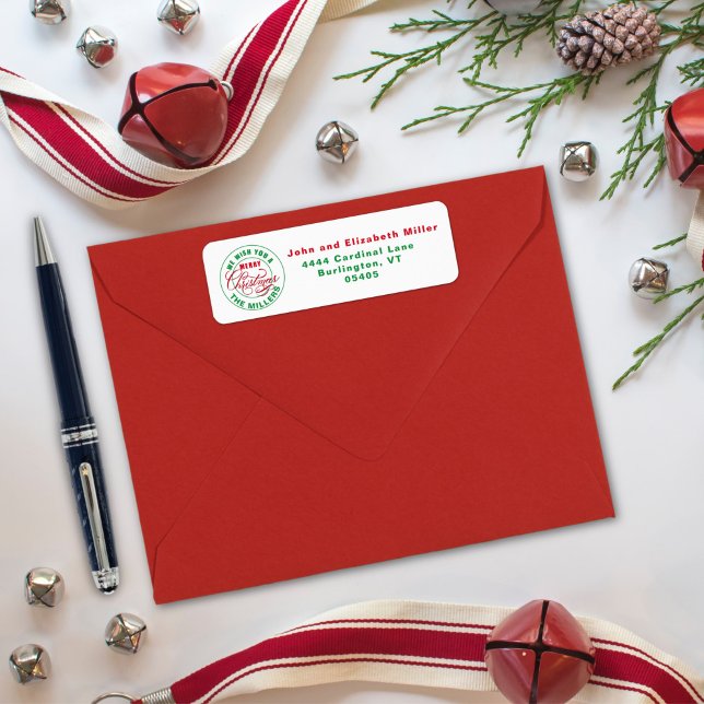 Vi önskar er en God jul Returadress Etikett (Skapare uppladdad)