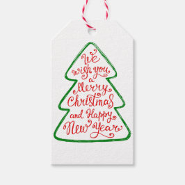 Vi önskar er en God jul Träd Hälsning Presentetikett