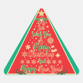 Vi önskar er en God jul Triangelformat Klistermärke