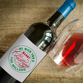 Vi önskar er en God jul Vinflaska Etikett