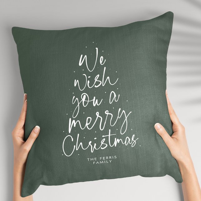 Vi önskar er en grönt för personlig i god jul kudde (Skapare uppladdad)
