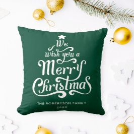 Vi önskar er en Grönt för personlig i God jul Kudde