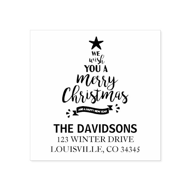 Vi önskar er ett God jul Monogram Stämpel (Tryck)