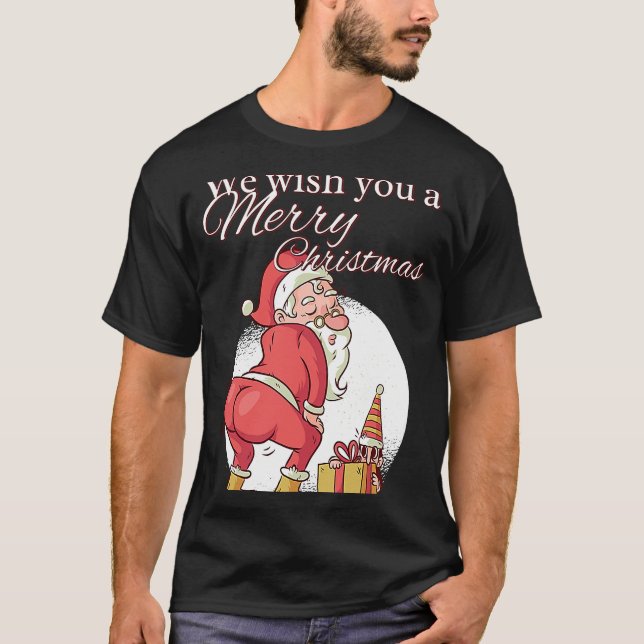 Vi önskar er ett nytt år i God jul Jultomten T Shirt (Framsida)