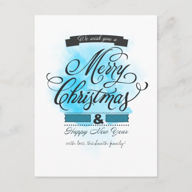 Vi önskar er God jul & Gott nytt år Helg Vykort (Framsida)