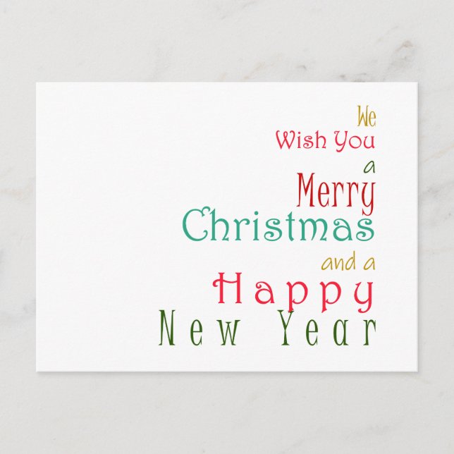 Vi önskar er God jul och Gott nytt år Helg Vykort (Framsida)