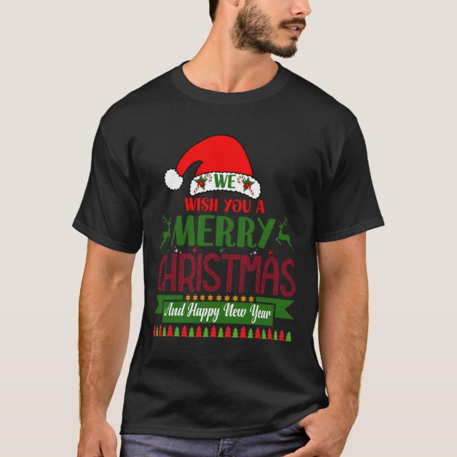 Vi önskar er God jul och Gott nytt år. T Shirt (Framsida)