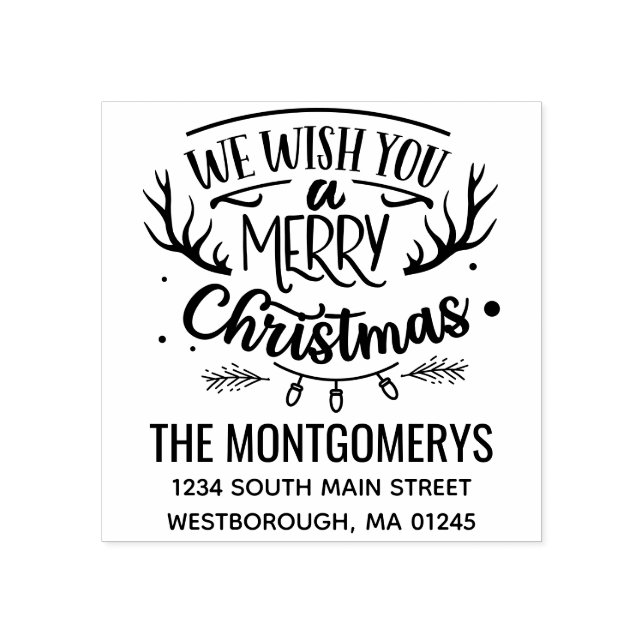 Vi önskar er God jul Returadress Stämpel (Tryck)