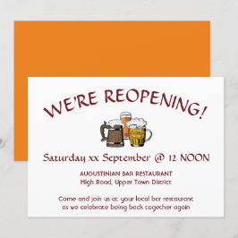 VI ÖPPNAR ORANGEN Pub Reunion Anpassade Inbjudningar