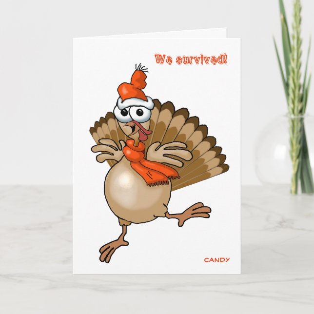 Vi överlevde! Lyckligt nytt år Helgkort (Framsida)