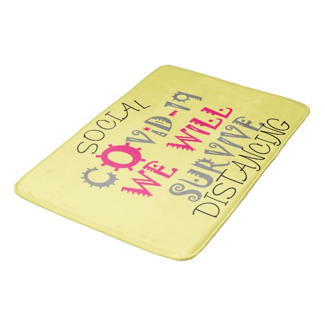 Vi Överlever COVID-19 - Styrka och motståndskraft Badrumsmatta (Vinklad)