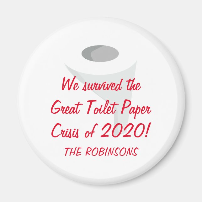 Vi Överlevt 2020! Funny Quarantine Family Namn Magnet (Framsidan)