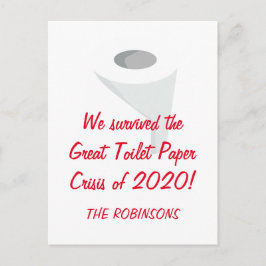 Vi Överlevt 2020! Funny Quarantine Family Namn Vykort