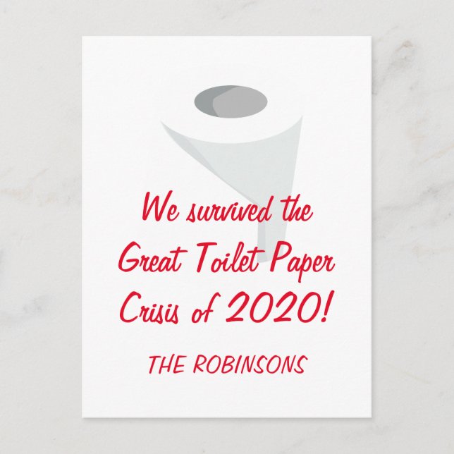 Vi Överlevt 2020! Funny Quarantine Family Namn Vykort (Framsida)