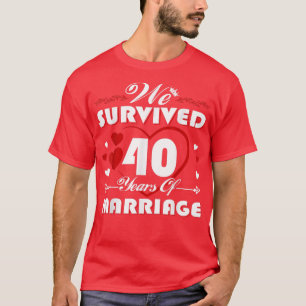Vi Överlevt 40 år av Giftermål 40:e Bröllop Anni T Shirt