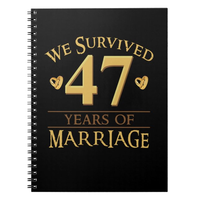 Vi Överlevt 47 år av Giftermål par 47:e Anniv Anteckningsbok (Framsidan)