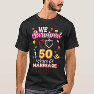 Vi Överlevt 50 år av Giftermål 50:e Bröllop Anni T Shirt
