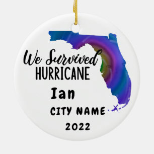 Vi Överlevt! Hurrican Ian Anpassningsbar Florida C Julgransprydnad Keramik