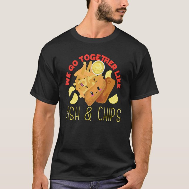 Vi passar ihop som Fish And Chips T Shirt (Framsida)