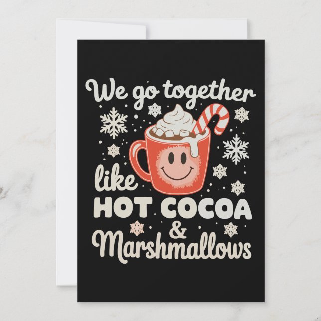 Vi passar ihop som Marshmallows för het choklad Xm Inbjudningar (Framsida)
